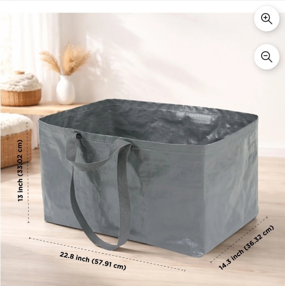 Mainstays Gray 19-Gallon Open Top Storage Bag